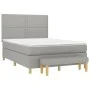 Box spring bed with light gray fabric mattress 140x190 cm by vidaXL, Beds and slatted bases - Ref: Foro24-3137069, Price: 523...