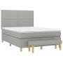 Cama box spring con colchón tela gris claro 140x190 cm de vidaXL, Camas y somieres - Ref: Foro24-3137069, Precio: 513,78 €, D...