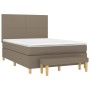 Box spring bed with taupe gray fabric mattress 140x200 cm by vidaXL, Beds and slatted bases - Ref: Foro24-3137001, Price: 573...