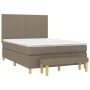 Box spring bed with taupe gray fabric mattress 140x200 cm by vidaXL, Beds and slatted bases - Ref: Foro24-3137001, Price: 540...