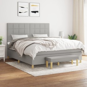 Boxspringbett mit hellgrauer Stoffmatratze 160x200 cm von vidaXL, Betten und Lattenroste - Ref: Foro24-3137165, Preis: 579,43...