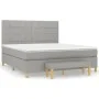 Cama box spring con colchón tela gris claro 160x200 cm de vidaXL, Camas y somieres - Ref: Foro24-3137165, Precio: 592,43 €, D...