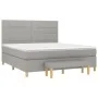 Cama box spring con colchón tela gris claro 160x200 cm de vidaXL, Camas y somieres - Ref: Foro24-3137165, Precio: 592,43 €, D...
