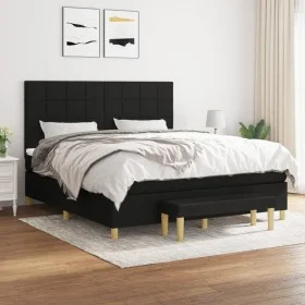 Box spring bed with black fabric mattress 180x200 cm by vidaXL, Beds and slatted bases - Ref: Foro24-3137175, Price: 671,49 €...