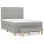 Box spring bed with light gray fabric mattress 140x190 cm by vidaXL, Beds and slatted bases - Ref: Foro24-3137149, Price: 559...