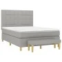 Box spring bed with light gray fabric mattress 140x190 cm by vidaXL, Beds and slatted bases - Ref: Foro24-3137149, Price: 559...