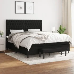 Box spring bed with black fabric mattress 180x200 cm by vidaXL, Beds and slatted bases - Ref: Foro24-3136855, Price: 663,60 €...
