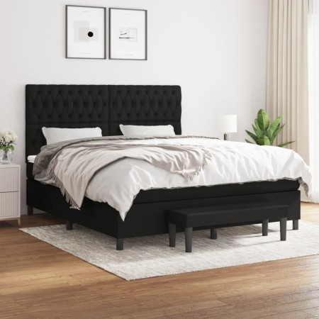 Box spring bed with black fabric mattress 180x200 cm by vidaXL, Beds and slatted bases - Ref: Foro24-3136855, Price: 679,85 €...
