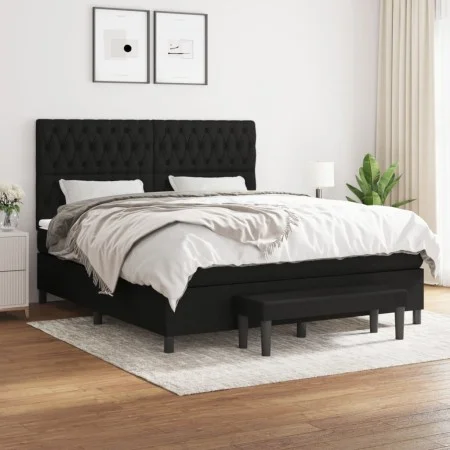 Boxspringbett mit schwarzer Stoffmatratze 180x200 cm von vidaXL, Betten und Lattenroste - Ref: Foro24-3136855, Preis: 664,65 ...