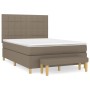 Box spring bed with taupe gray fabric mattress 140x200 cm by vidaXL, Beds and slatted bases - Ref: Foro24-3137161, Price: 555...