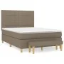 Box spring bed with taupe gray fabric mattress 140x200 cm by vidaXL, Beds and slatted bases - Ref: Foro24-3137161, Price: 531...