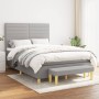 Box spring bed with light gray fabric mattress 140x190 cm by vidaXL, Beds and slatted bases - Ref: Foro24-3137229, Price: 551...