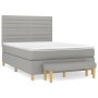 Box spring bed with light gray fabric mattress 140x190 cm by vidaXL, Beds and slatted bases - Ref: Foro24-3137229, Price: 551...