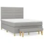 Box spring bed with light gray fabric mattress 140x190 cm by vidaXL, Beds and slatted bases - Ref: Foro24-3137229, Price: 561...