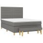 Cama box spring con colchón tela gris oscuro 140x200 cm de vidaXL, Camas y somieres - Ref: Foro24-3137238, Precio: 527,34 €, ...