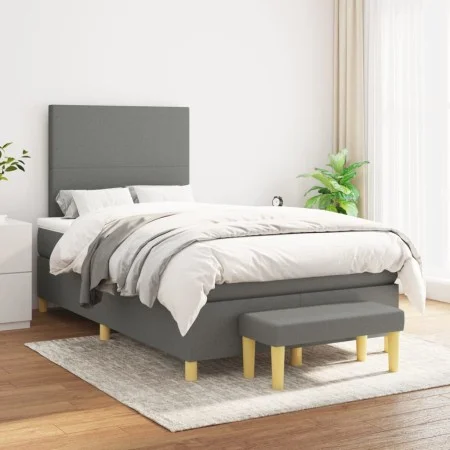 Box spring bed with dark gray fabric mattress 120x200 cm by vidaXL, Beds and slatted bases - Ref: Foro24-3136982, Price: 423,...