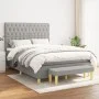 Box spring bed with light gray fabric mattress 140x190 cm by vidaXL, Beds and slatted bases - Ref: Foro24-3137389, Price: 559...