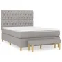 Box spring bed with light gray fabric mattress 140x190 cm by vidaXL, Beds and slatted bases - Ref: Foro24-3137389, Price: 559...