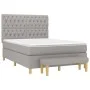 Box spring bed with light gray fabric mattress 140x190 cm by vidaXL, Beds and slatted bases - Ref: Foro24-3137389, Price: 559...