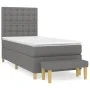 Box spring bed with dark gray fabric mattress 90x190 cm by vidaXL, Beds and slatted bases - Ref: Foro24-3137438, Price: 350,6...