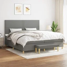 Box spring bed with dark gray fabric mattress 200x200 cm by vidaXL, Beds and slatted bases - Ref: Foro24-3137102, Price: 692,...