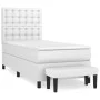 Box spring bed with white synthetic leather mattress 90x190 cm by vidaXL, Beds and slatted bases - Ref: Foro24-3137636, Price...