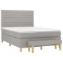 Box spring bed with light gray fabric mattress 140x200 cm by vidaXL, Beds and slatted bases - Ref: Foro24-3137237, Price: 535...