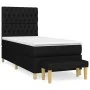 Box spring bed with black fabric mattress 90x190 cm by vidaXL, Beds and slatted bases - Ref: Foro24-3137359, Price: 322,15 €,...
