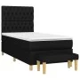 Box spring bed with black fabric mattress 90x190 cm by vidaXL, Beds and slatted bases - Ref: Foro24-3137359, Price: 322,15 €,...