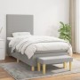 Box spring bed with light gray fabric mattress 90x190 cm by vidaXL, Beds and slatted bases - Ref: Foro24-3136957, Price: 332,...
