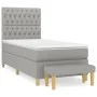 Box spring bed with light gray fabric mattress 90x190 cm by vidaXL, Beds and slatted bases - Ref: Foro24-3137357, Price: 332,...