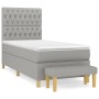 Cama box spring con colchón tela gris claro 90x190 cm de vidaXL, Camas y somieres - Ref: Foro24-3137357, Precio: 354,19 €, De...