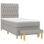 Box spring bed with light gray fabric mattress 90x190 cm by vidaXL, Beds and slatted bases - Ref: Foro24-3137357, Price: 354,...