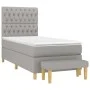 Box spring bed with light gray fabric mattress 90x190 cm by vidaXL, Beds and slatted bases - Ref: Foro24-3137357, Price: 332,...