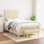 Box spring bed with cream fabric mattress 120x200 cm by vidaXL, Beds and slatted bases - Ref: Foro24-3137146, Price: 452,67 €...