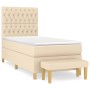 Cama box spring con colchón tela color crema 100x200 cm de vidaXL, Camas y somieres - Ref: Foro24-3137378, Precio: 388,48 €, ...