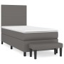 Boxspringbett mit grauer Kunstledermatratze 90x190 cm von vidaXL, Betten und Lattenroste - Ref: Foro24-3137519, Preis: 359,01...