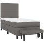 Boxspringbett mit grauer Kunstledermatratze 90x190 cm von vidaXL, Betten und Lattenroste - Ref: Foro24-3137519, Preis: 359,01...