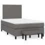 Box spring bed with gray synthetic leather mattress 120x200 cm by vidaXL, Beds and slatted bases - Ref: Foro24-3137537, Price...