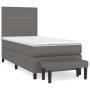 Boxspringbett mit grauer Kunstledermatratze 100x200 cm von vidaXL, Betten und Lattenroste - Ref: Foro24-3137531, Preis: 407,6...