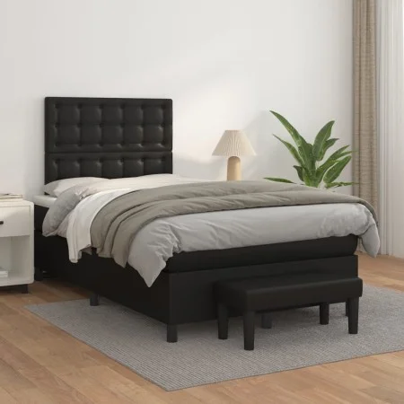 Boxspringbett mit schwarzer Kunstledermatratze 120x200 cm von vidaXL, Betten und Lattenroste - Ref: Foro24-3137653, Preis: 42...