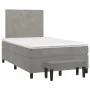 Box spring bed with light gray velvet mattress 120x200 cm by vidaXL, Beds and slatted bases - Ref: Foro24-3137713, Price: 426...