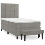Boxspringbett mit hellgrauer Samtmatratze 100x200 cm von vidaXL, Betten und Lattenroste - Ref: Foro24-3137827, Preis: 343,79 ...