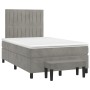 Box spring bed with light gray velvet mattress 120x200 cm by vidaXL, Beds and slatted bases - Ref: Foro24-3137953, Price: 466...
