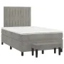 Cama box spring con colchón terciopelo gris claro 120x200 cm de vidaXL, Camas y somieres - Ref: Foro24-3137953, Precio: 442,7...