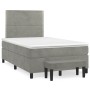 Cama box spring con colchón terciopelo gris claro 120x200 cm de vidaXL, Camas y somieres - Ref: Foro24-3137773, Precio: 443,3...