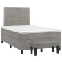 Cama box spring con colchón terciopelo gris claro 120x200 cm de vidaXL, Camas y somieres - Ref: Foro24-3137773, Precio: 443,3...