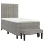 Box spring bed with light gray velvet mattress 80x200 cm by vidaXL, Beds and slatted bases - Ref: Foro24-3137929, Price: 347,...