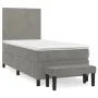 Box spring bed with light gray velvet mattress 80x200 cm by vidaXL, Beds and slatted bases - Ref: Foro24-3137689, Price: 338,...