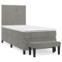 Cama box spring con colchón terciopelo gris claro 80x200 cm de vidaXL, Camas y somieres - Ref: Foro24-3137689, Precio: 346,70...